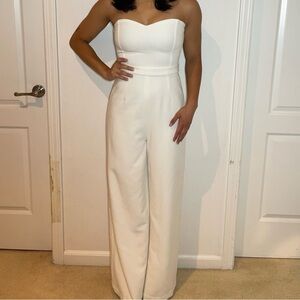 Lulus White Strapless Jumpsuit
